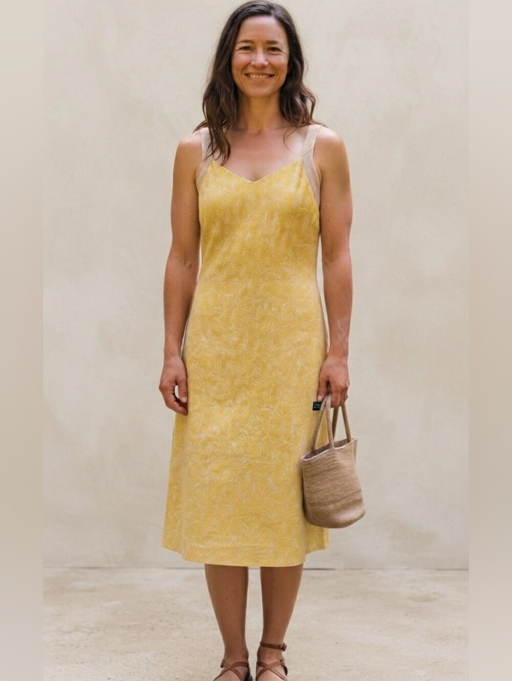 Patagonia yellow hemp cotton midi sun dress size 12 @V